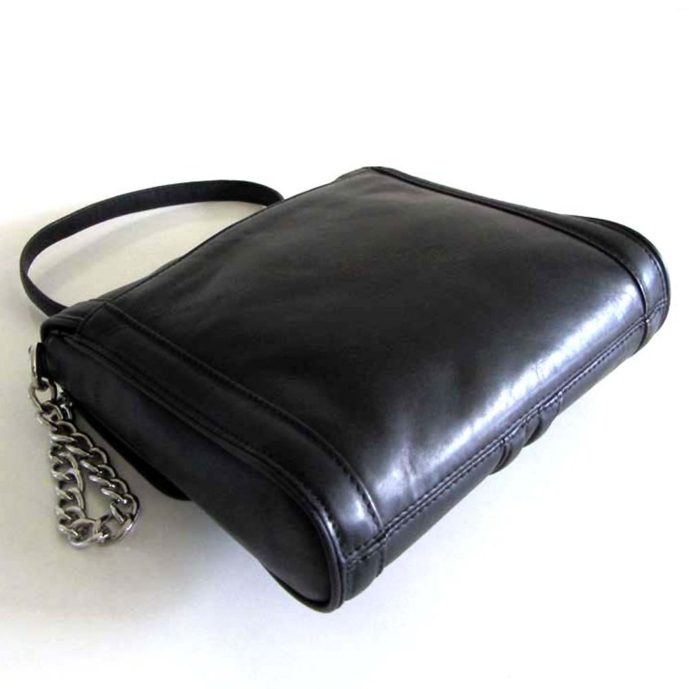 L.A.M.B. Gwen Stefani chain strap black leather crossbody purse - Picture 4 of 9